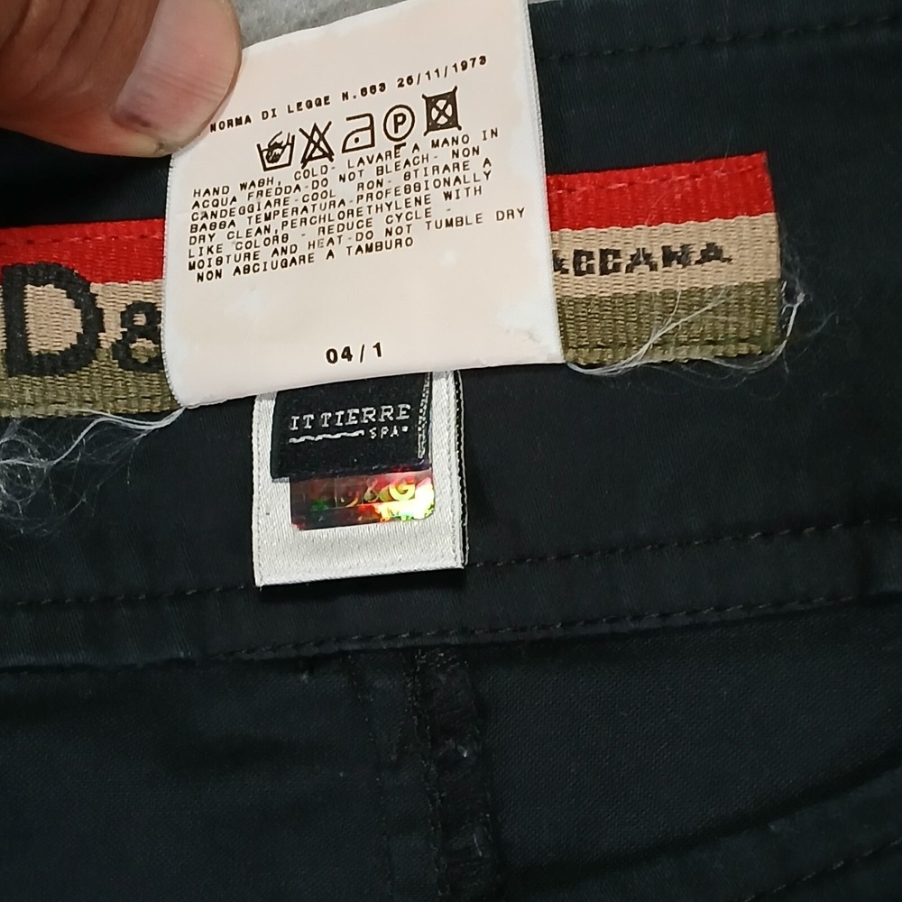 Women's Vintage Dolce&Gabbana Velvet Pencil‎ Black Skirt - Size 28/42 - Picture 9 of 10